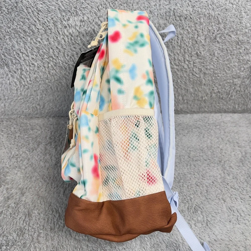 Trans by JanSport Tie Dye Laptop Backpack Multi Color Floral 15 Inch Sleeve NWT
